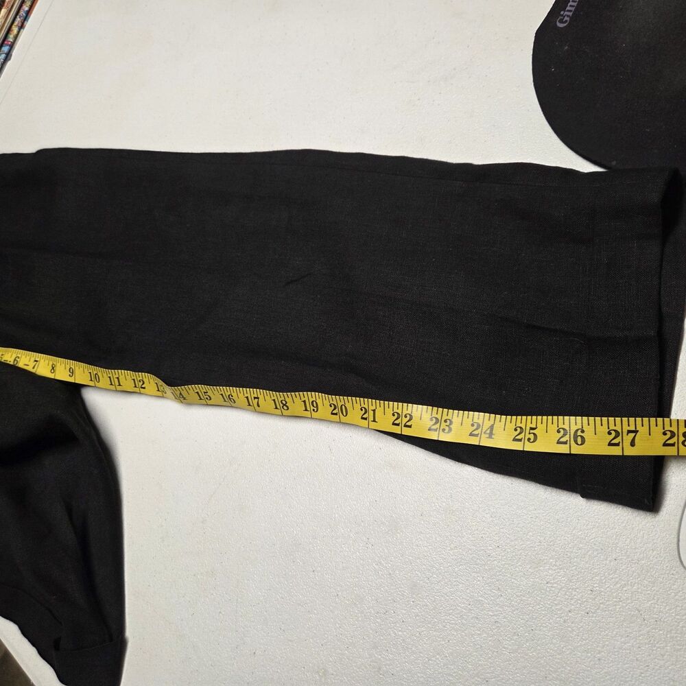 RALPH LAUREN Black Label Mens 100% Linen Black Straight Leg Pants Black 32X37.5 - Picture 7 of 8